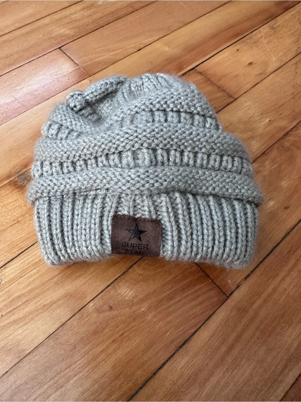 Kids Knit Beanie - Light Gray